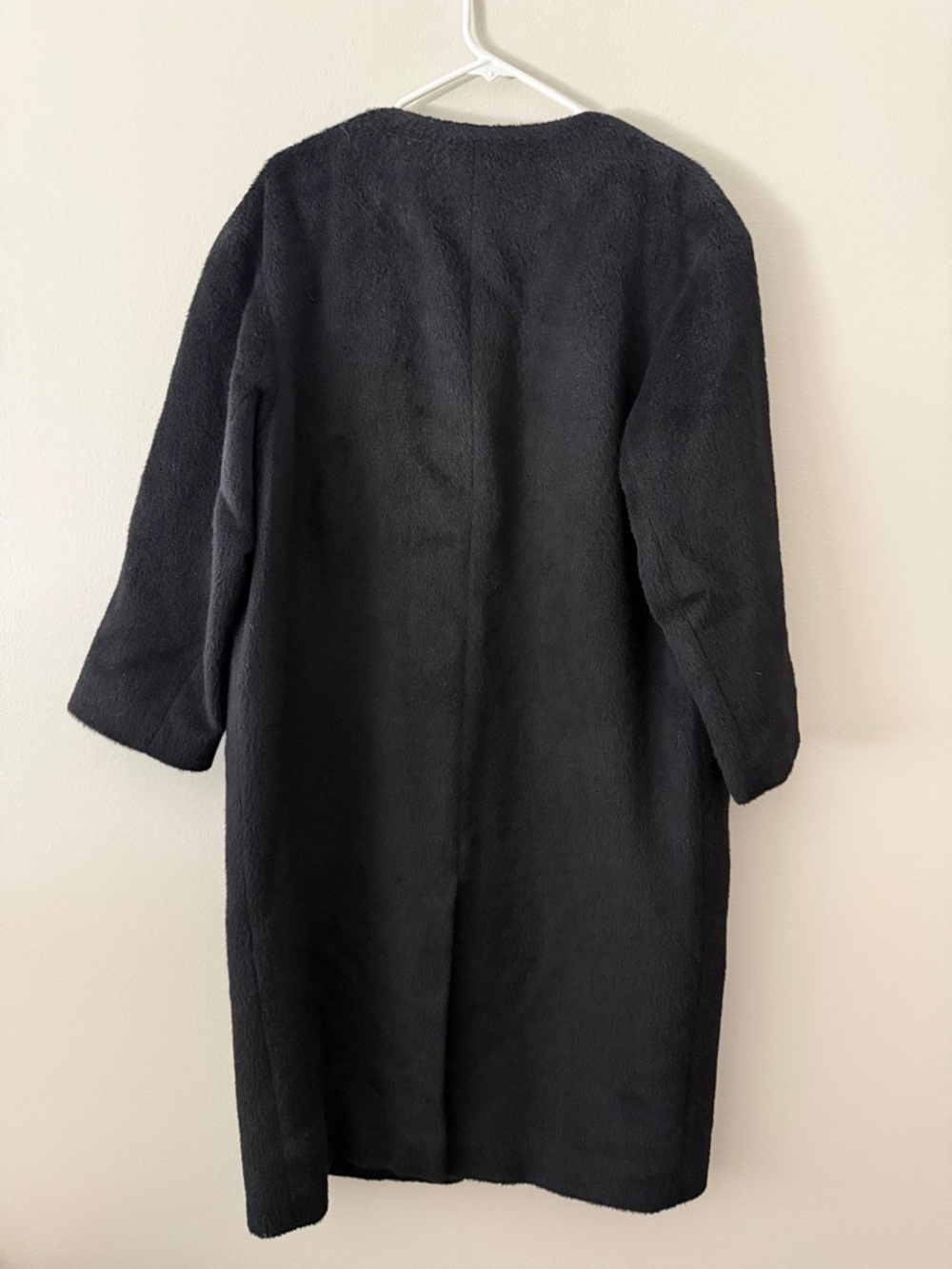 Jenny Park Black Textured Alpaca Oversized Coat - Picture 4 of 4